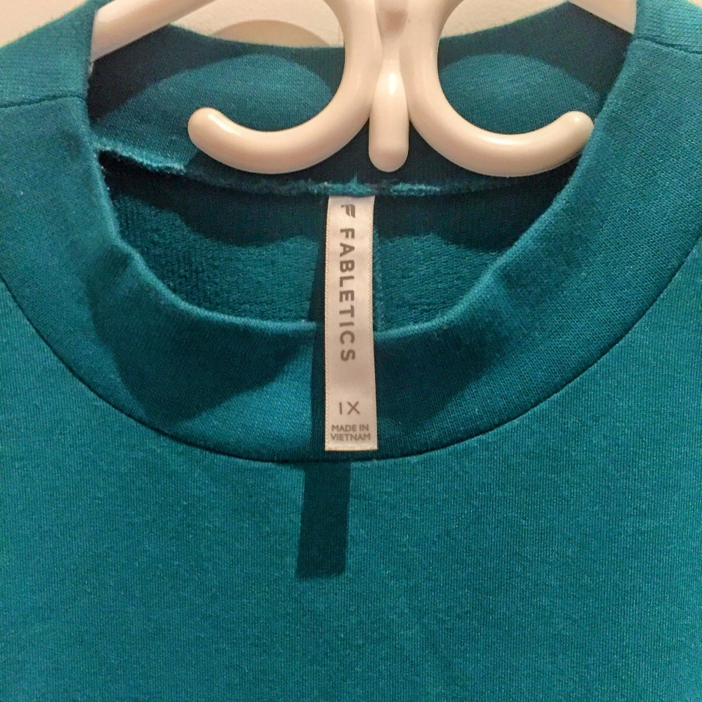 Fabletics mock-neck teal pullover - Picture 4 of 5